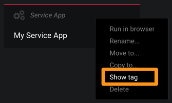 Get the tag of the service app